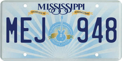 MS license plate MEJ948