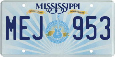 MS license plate MEJ953
