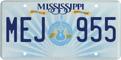 MS license plate MEJ955