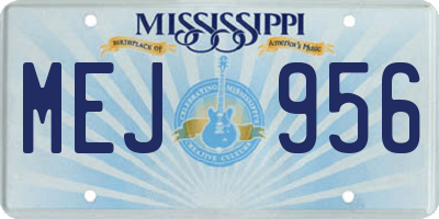 MS license plate MEJ956