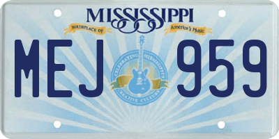 MS license plate MEJ959