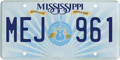 MS license plate MEJ961