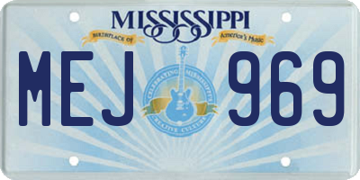 MS license plate MEJ969