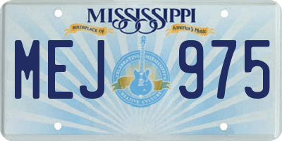 MS license plate MEJ975