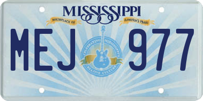 MS license plate MEJ977