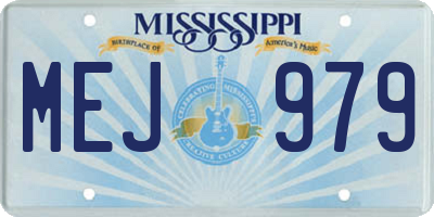 MS license plate MEJ979
