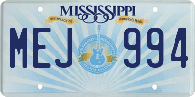 MS license plate MEJ994
