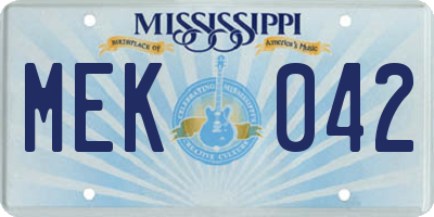 MS license plate MEK042
