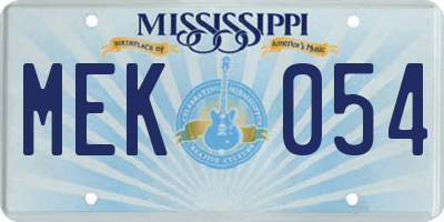 MS license plate MEK054