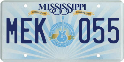 MS license plate MEK055