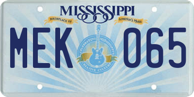 MS license plate MEK065