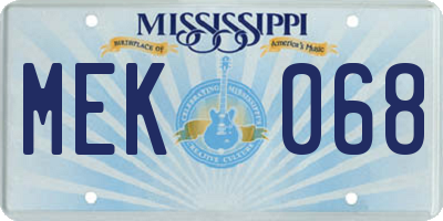 MS license plate MEK068