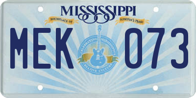 MS license plate MEK073