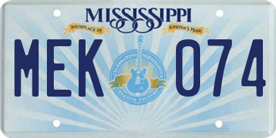 MS license plate MEK074