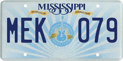MS license plate MEK079