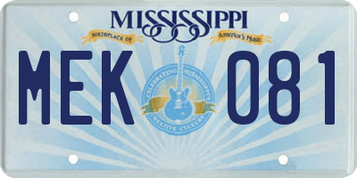 MS license plate MEK081