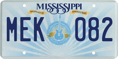 MS license plate MEK082