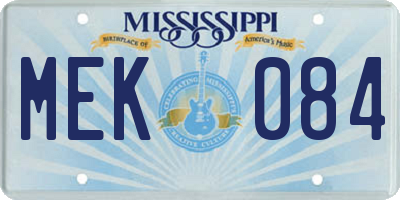 MS license plate MEK084