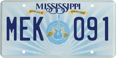 MS license plate MEK091