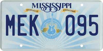 MS license plate MEK095