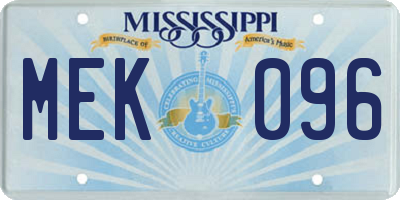 MS license plate MEK096