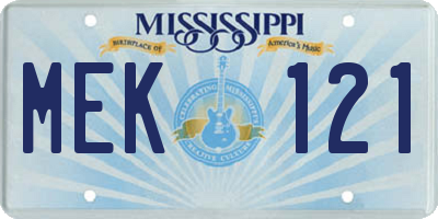 MS license plate MEK121