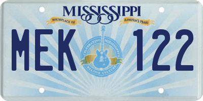MS license plate MEK122