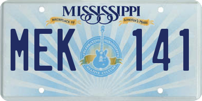 MS license plate MEK141
