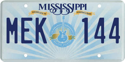 MS license plate MEK144