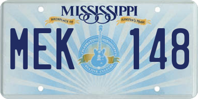 MS license plate MEK148