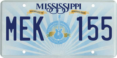 MS license plate MEK155