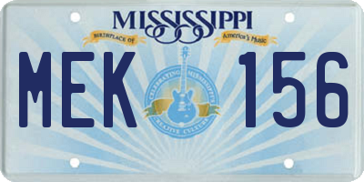 MS license plate MEK156