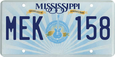 MS license plate MEK158