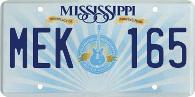 MS license plate MEK165
