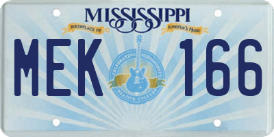 MS license plate MEK166