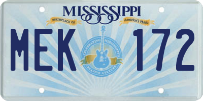 MS license plate MEK172