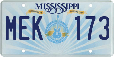 MS license plate MEK173