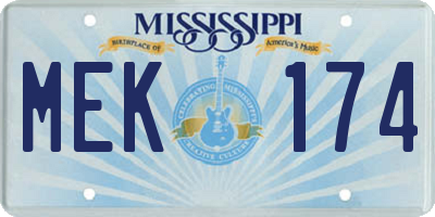 MS license plate MEK174