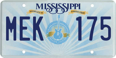 MS license plate MEK175