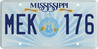 MS license plate MEK176
