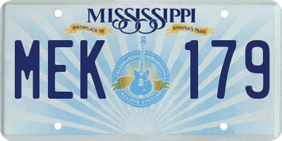 MS license plate MEK179