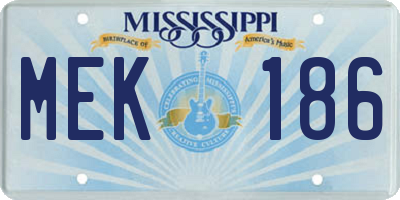 MS license plate MEK186