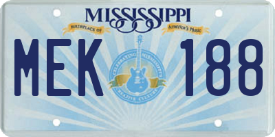 MS license plate MEK188