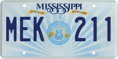 MS license plate MEK211