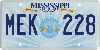 MS license plate MEK228