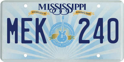 MS license plate MEK240