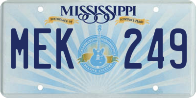 MS license plate MEK249