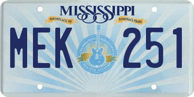 MS license plate MEK251