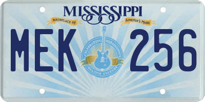MS license plate MEK256