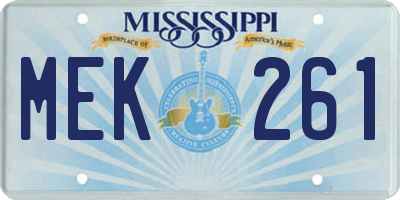 MS license plate MEK261